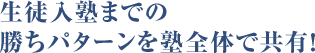 生徒入塾までの勝ちパターンを塾全体で共有！