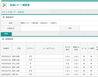 生徒情報一括管理機能