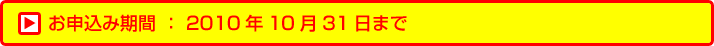お申し込み期間：2010年10月31日まで